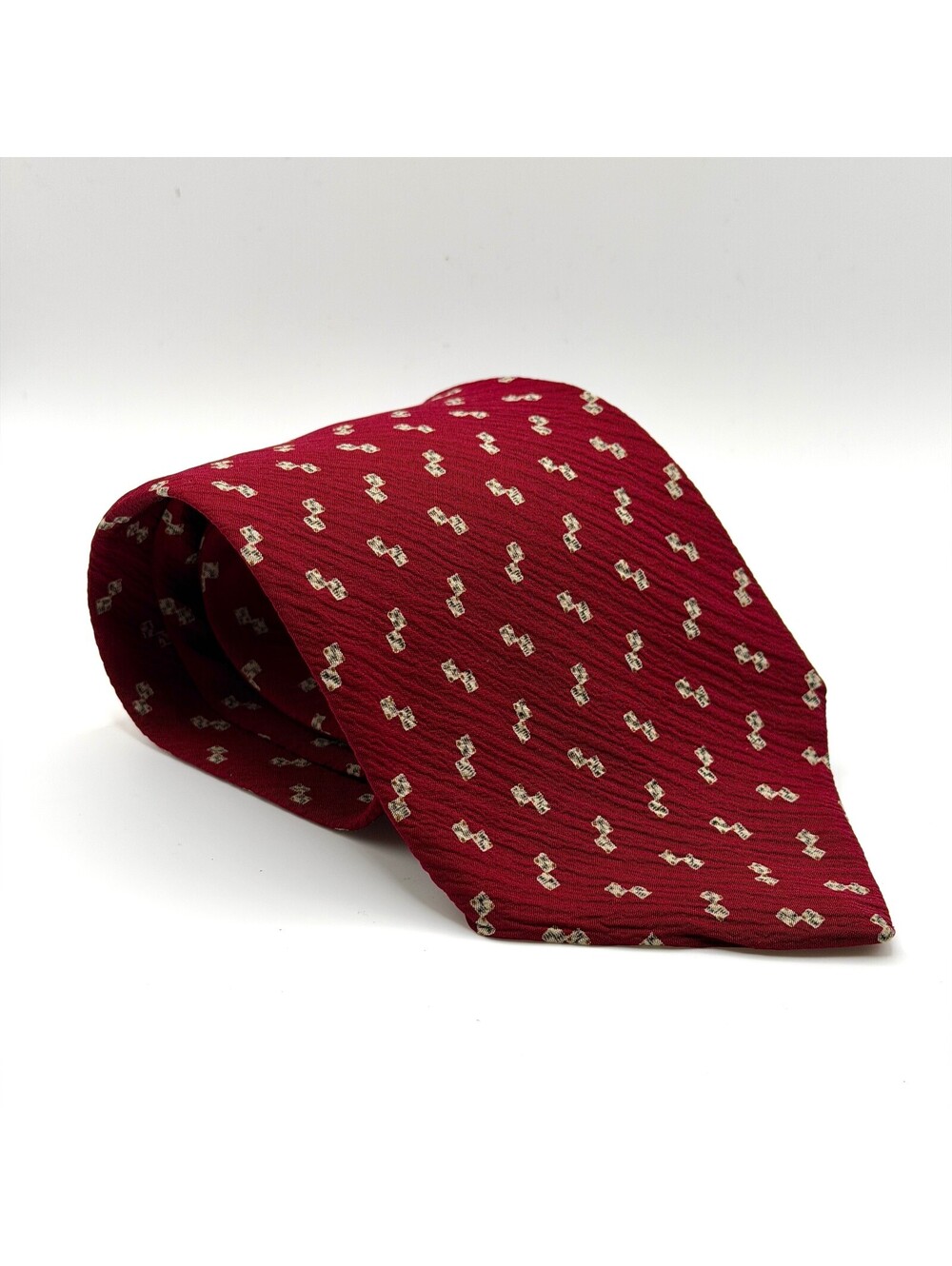Vintage 90s Giorgio Armani Maroon 100% Silk Necktie